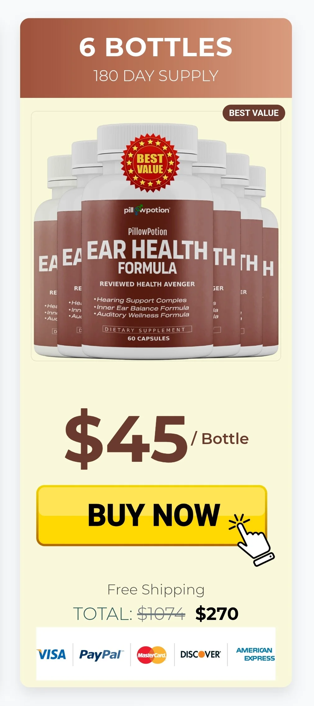 Ear Health Formula™ 6 bottles pricing